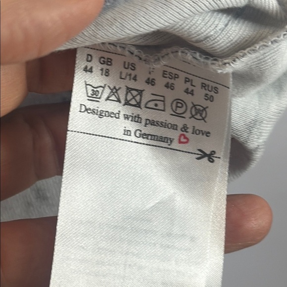 Olsen Europe Gray Monochrome Abstract Long Sleeve Top Size Large - Picture 7 of 11